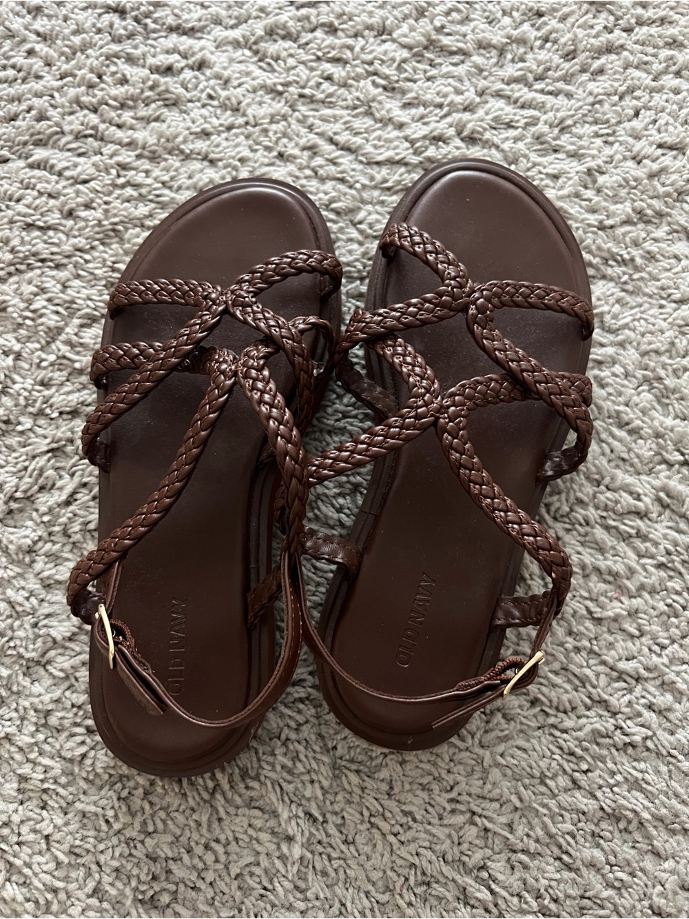 Old Navy Braided Strappy Sandals - Dark Brown
